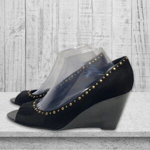 Franco Sarto Glitzy Women’s Black Suede Wedge Studded